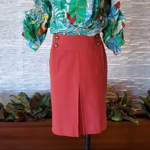 Tory Burch Burnt Orange Twill Skirt, Size 0
